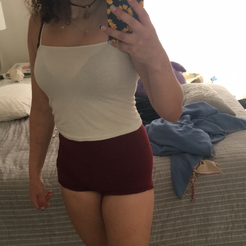 White cropped cami